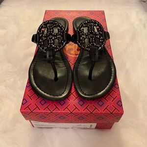 Tory Burch Miller black embellished sandal